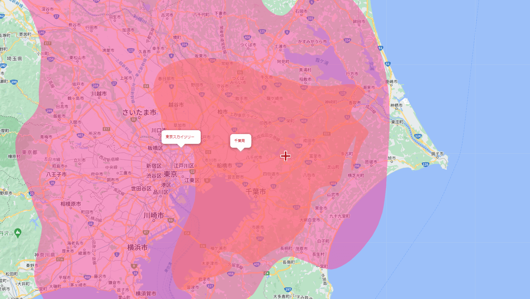 佐倉市の電波事情